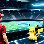 A diverse group of professional Pokémon trainers engaged in a strategic, friendly practice battle within a futuristic, luminous stadium. One trainer observes calmly, another commands a Pokémon using a classic move, while a third gestures towards a dynamically posed Mega Evolved Pokémon. The scene emphasizes strategic thinking and the evolution of techniques, with subtle holographic displays of energy. All trainers are fully clothed in appropriate, modest attire, showcasing professional dress. The environment is safe for work and family-friendly, depicting a professional training session. Perfect anatomy, correct proportions, natural poses, well-formed hands, proper finger count, natural body proportions. High-quality professional photography, appropriate content, safe for work.
