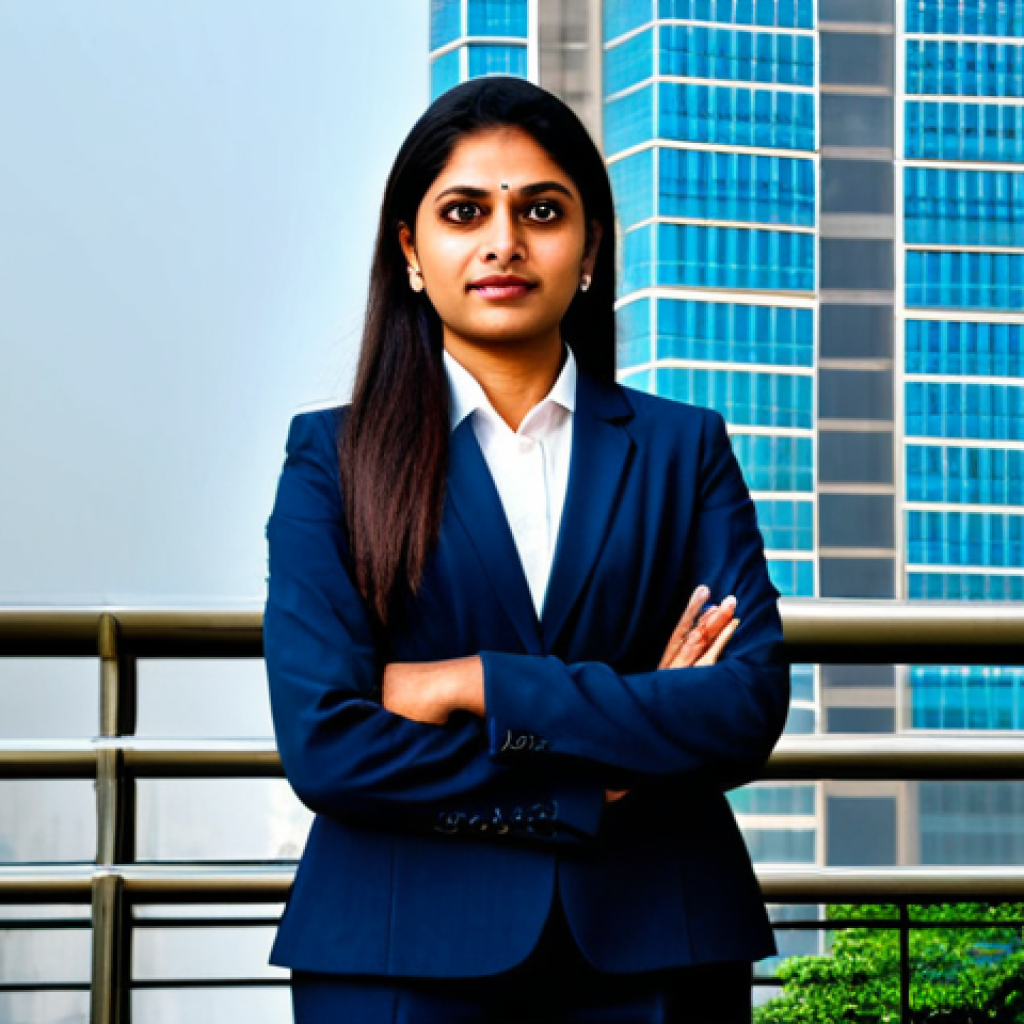 **

"A professional businesswoman in a modest business suit, standing confidently in front of a modern skyscraper in Mumbai, India, fully clothed, appropriate attire, safe for work, perfect anatomy, natural proportions, professional photography, high quality, family-friendly."

**